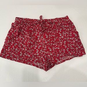 Red Floral Shorts, junior size XL